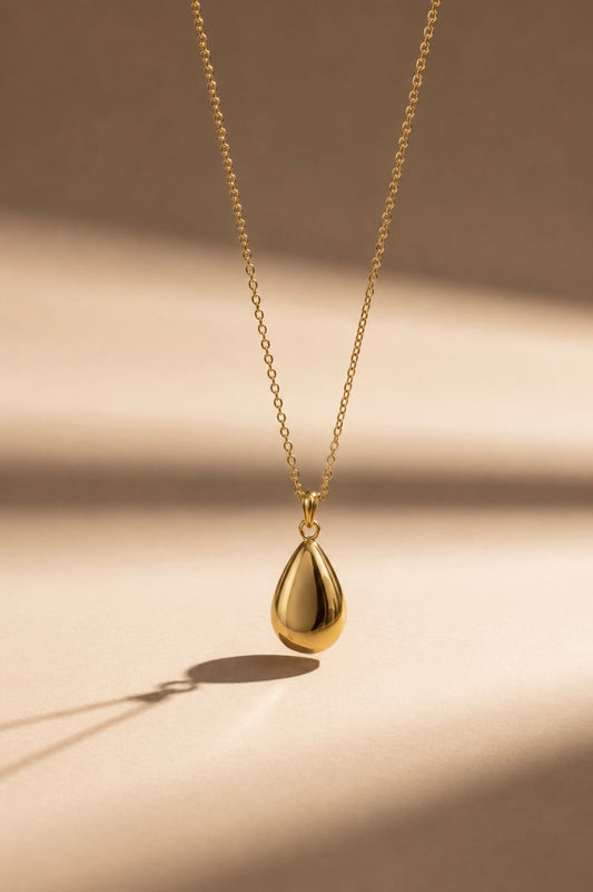 Collier diffuseur de parfum Elisa en acier inoxydable doré - Olfia